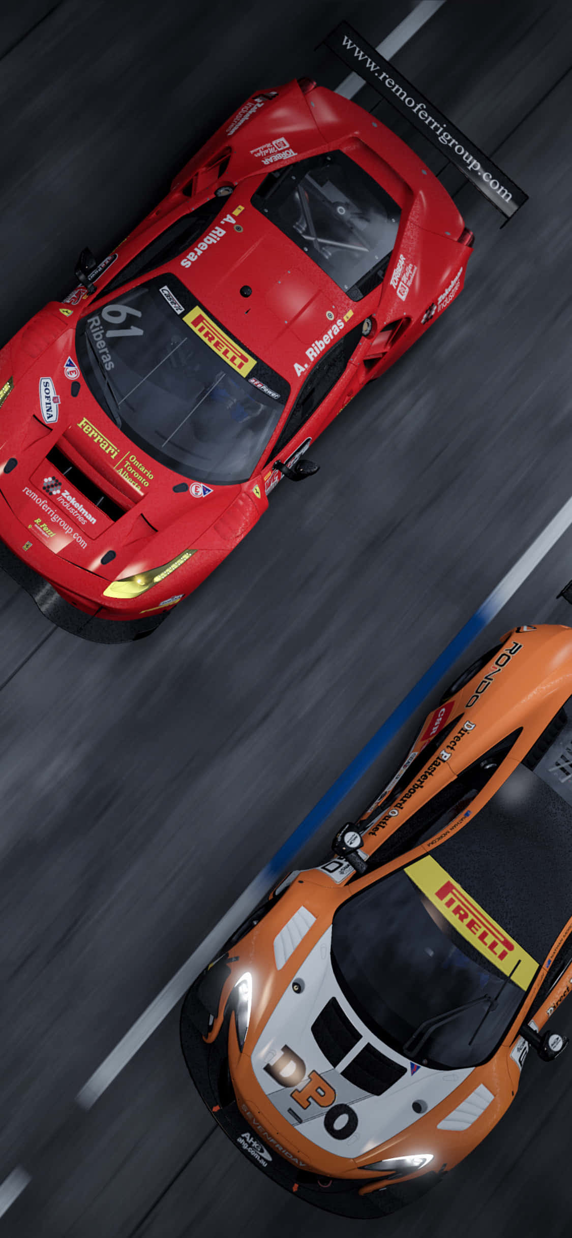 iPhone XS Max Project Cars 2 Autos de Carrera Rojo y Naranja Fondo Fondos de pantalla