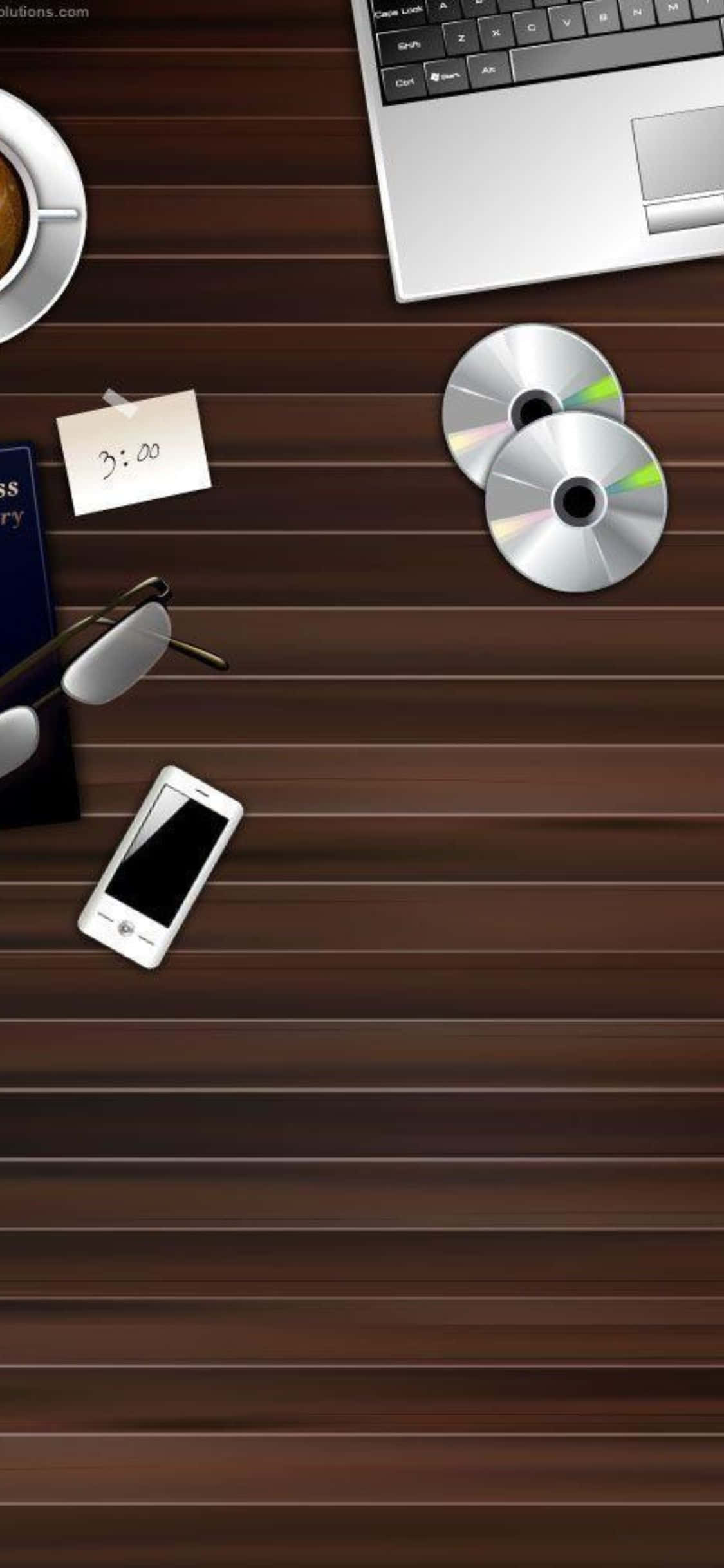 iPhone XS sobre un escritorio de madera claro y brillante. Fondos de pantalla