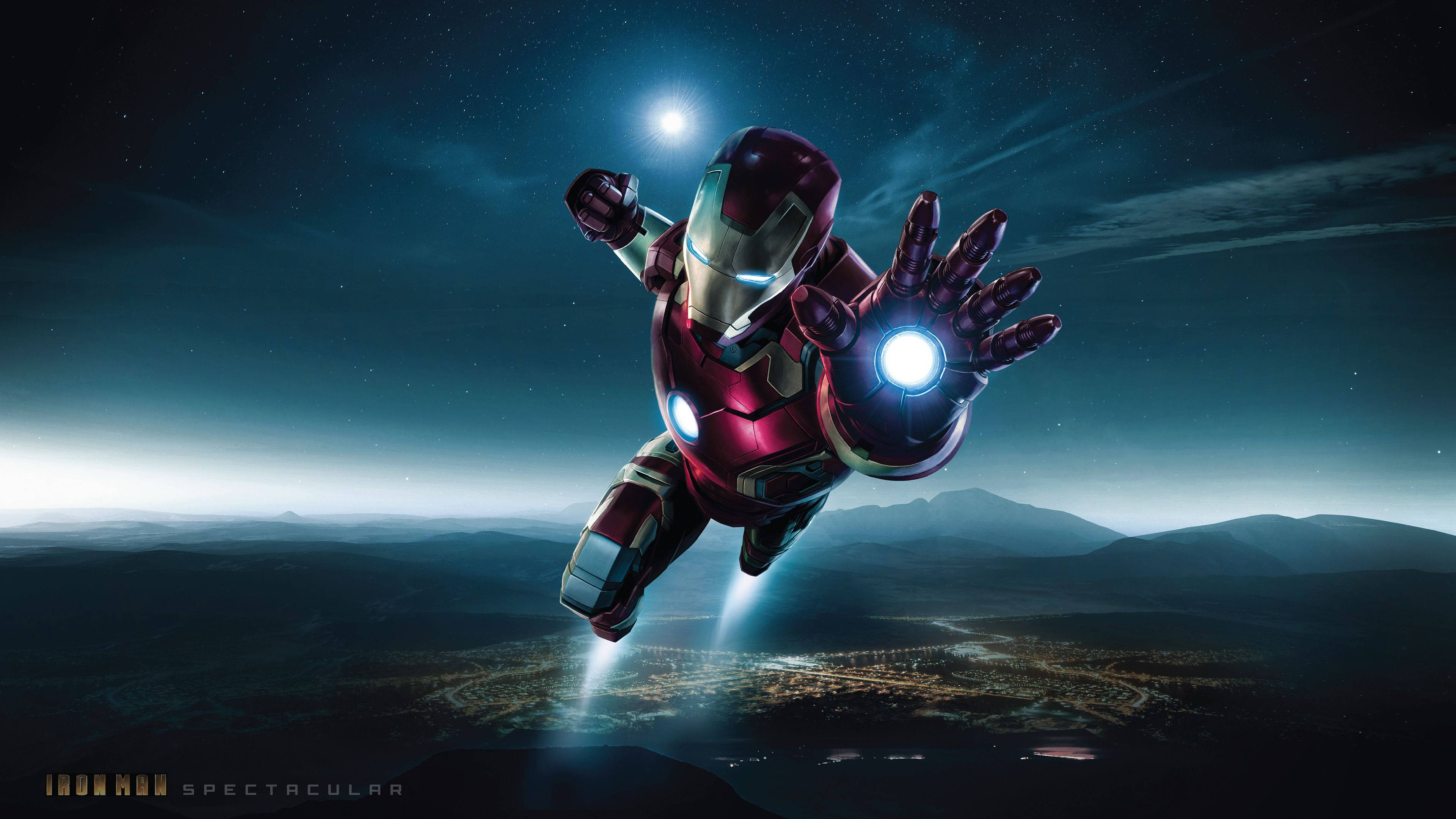 Iron Man Full HD Volando Fondos de pantalla