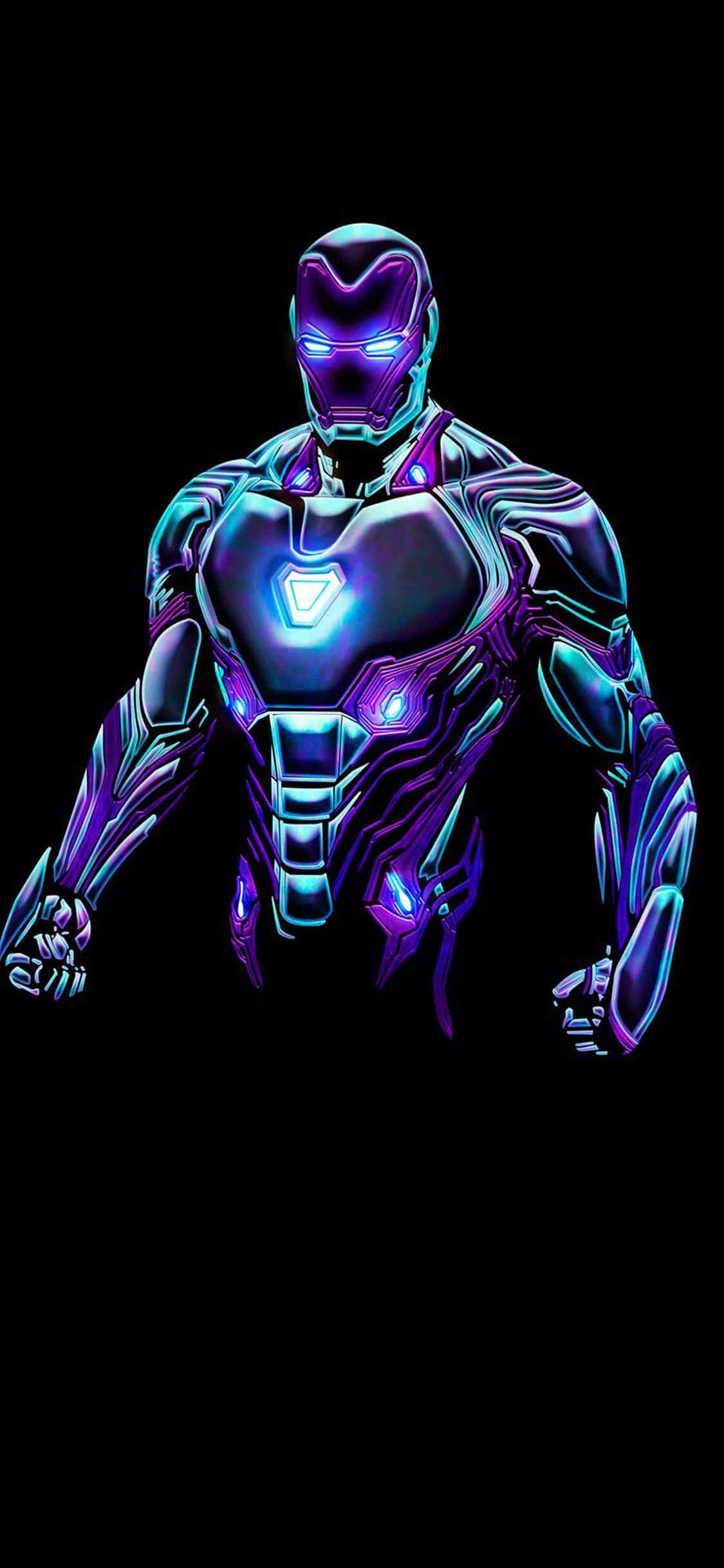 Iron Man Neón Violeta iPhone X Fondos de pantalla