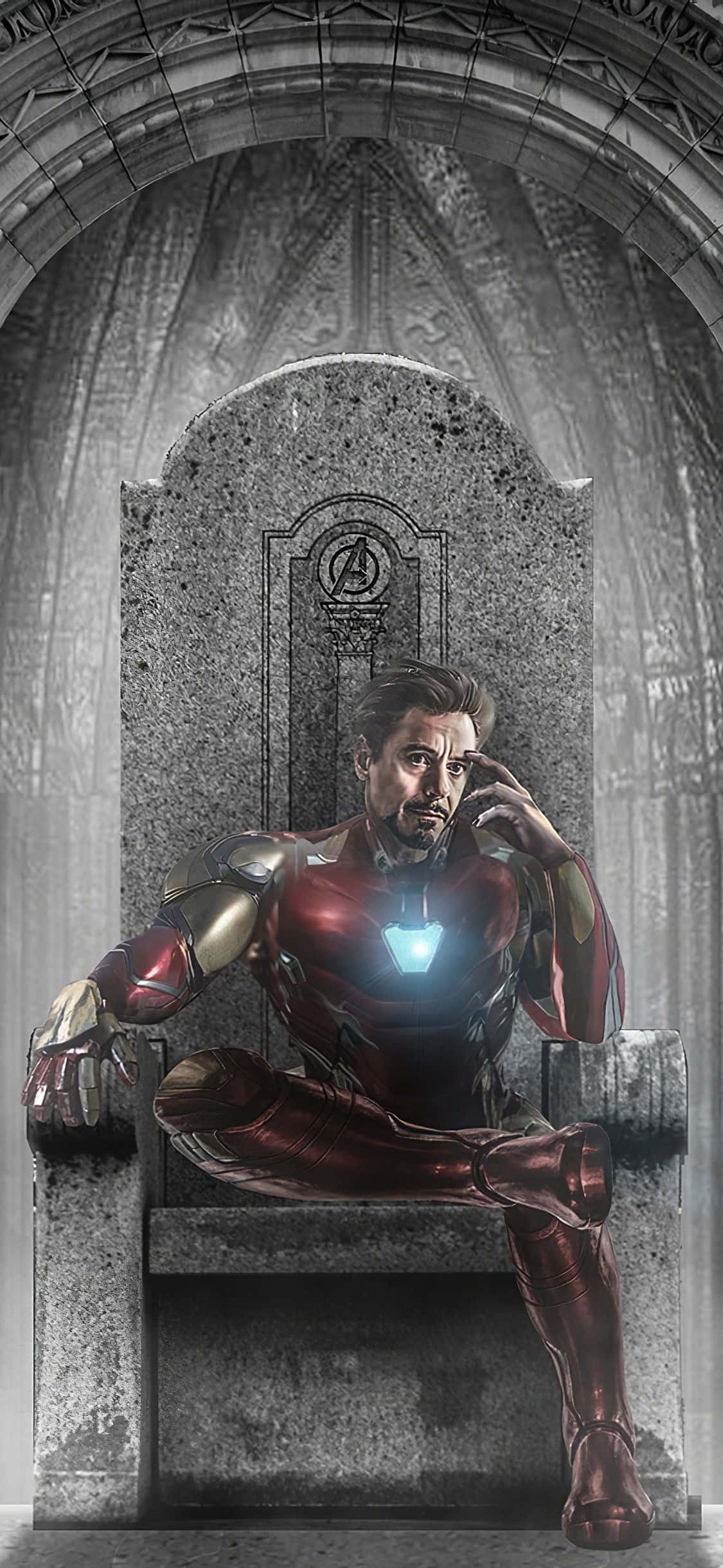 iron man sentado en un trono Fondos de pantalla