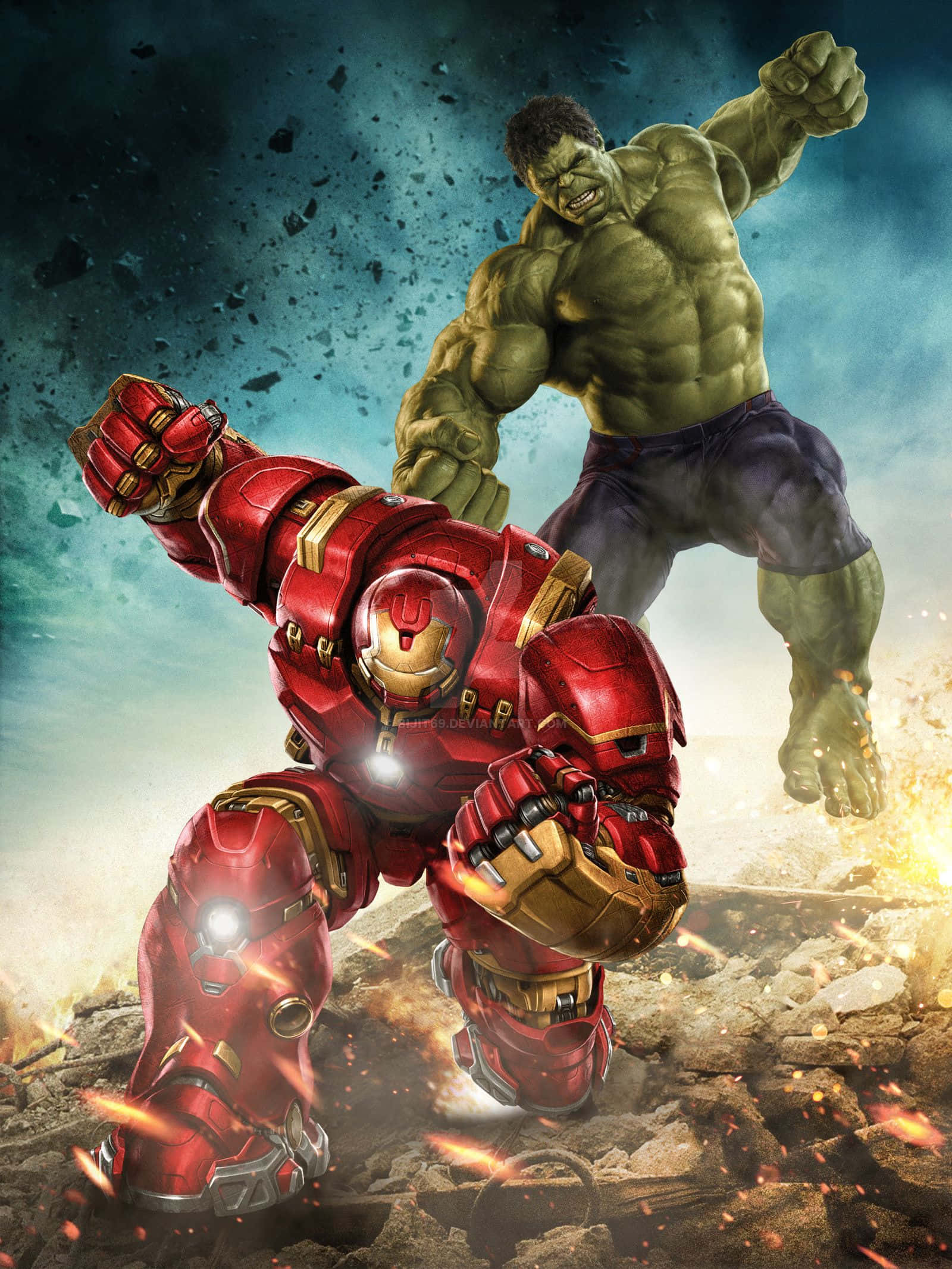 Iron Man y Hulk se enfrentan en una batalla épica Fondos de pantalla