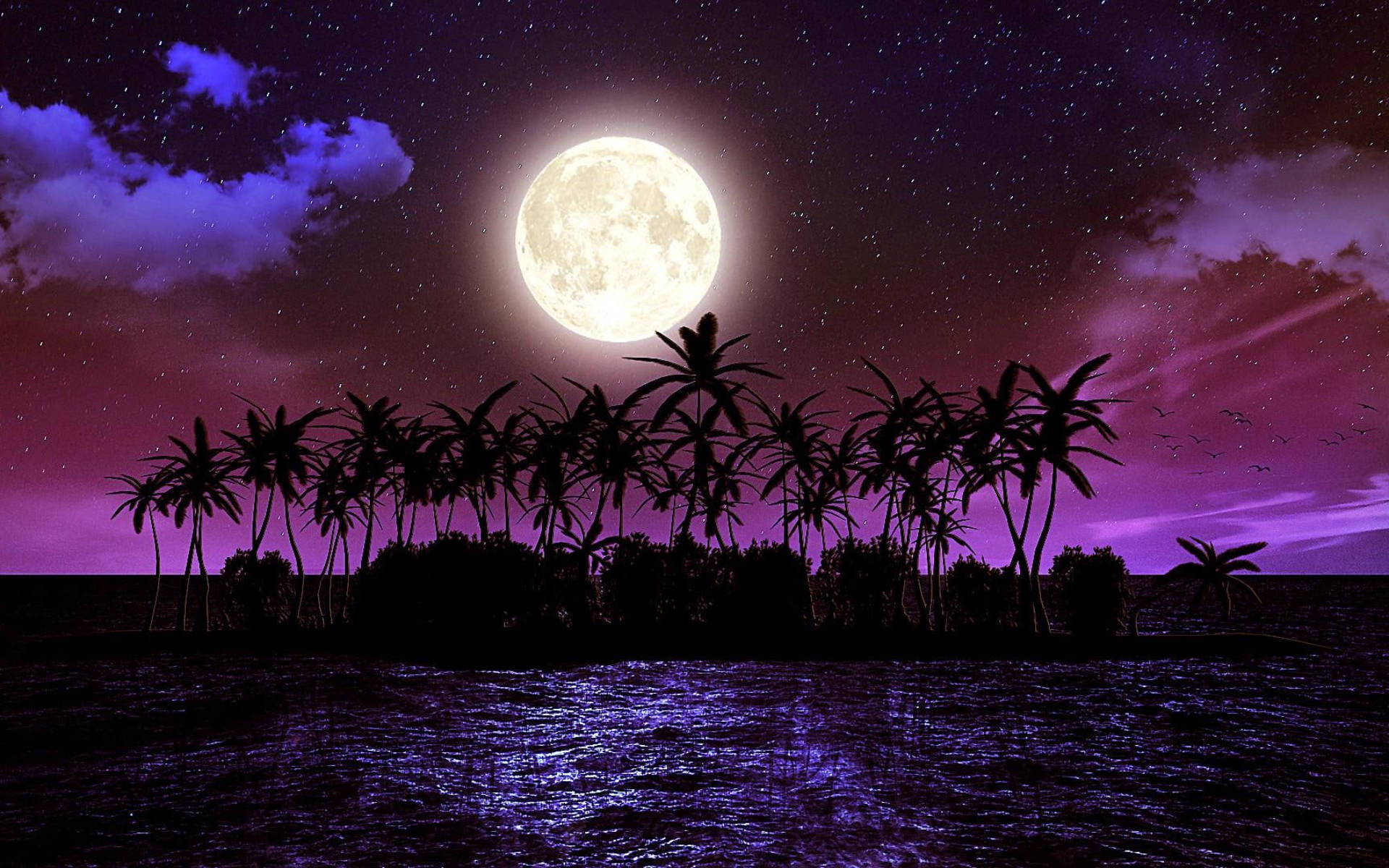Isla Bajo la Luna Galáctica Fondos de pantalla