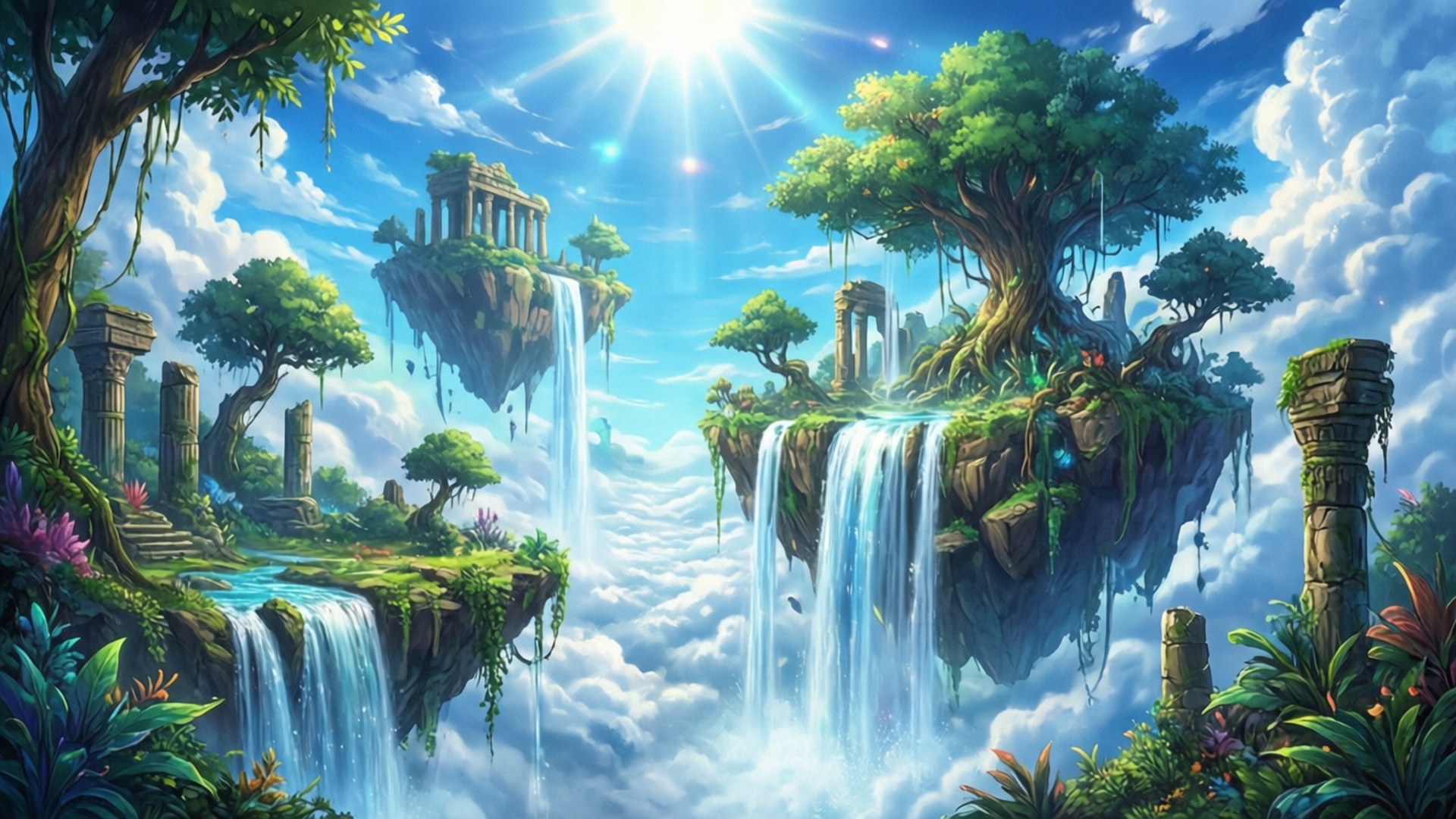 Islas Flotantes de Fantasía Fondos de pantalla