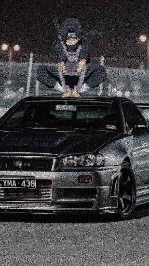 Itachi Agachado Sobre un Auto Anime Fondos de pantalla