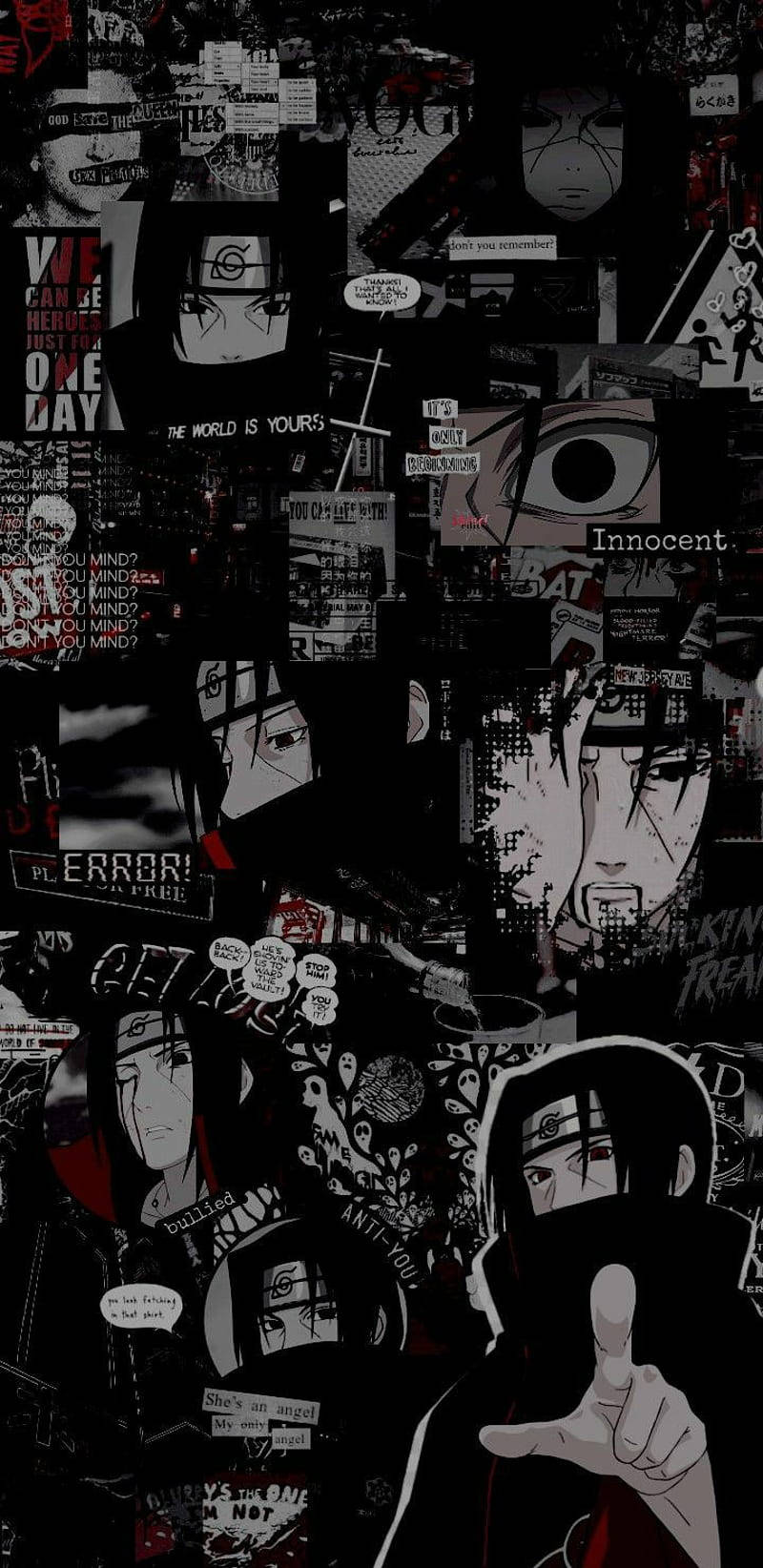 Itachi Collage Estético Anime iPhone