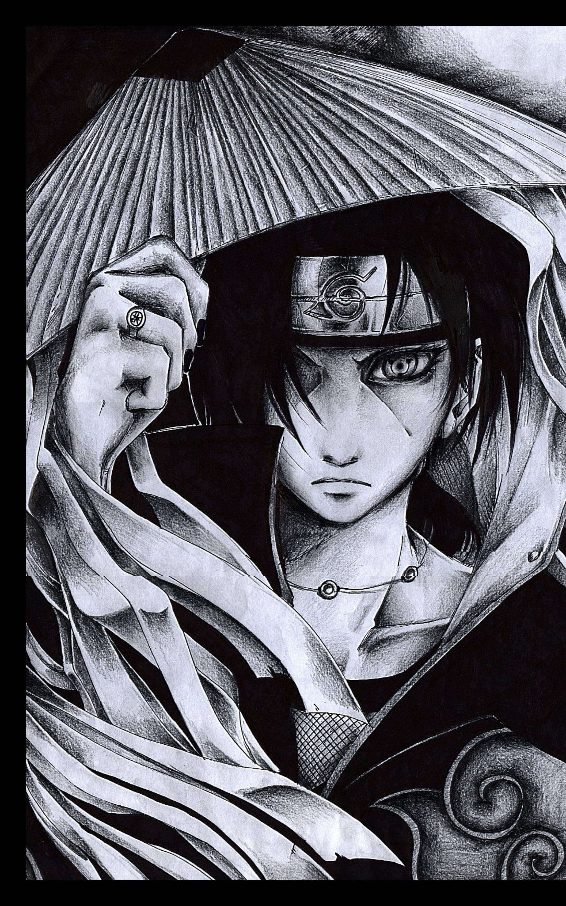 Itachi en Dibujo a Tinta Negra Fondos de pantalla