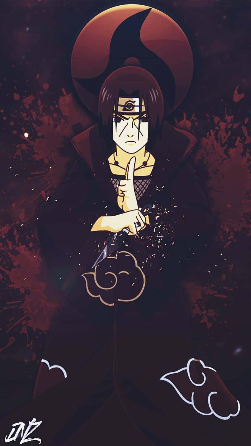 Itachi Mangekyou Sharingan Salpicadura de Pintura Roja Fondos de pantalla