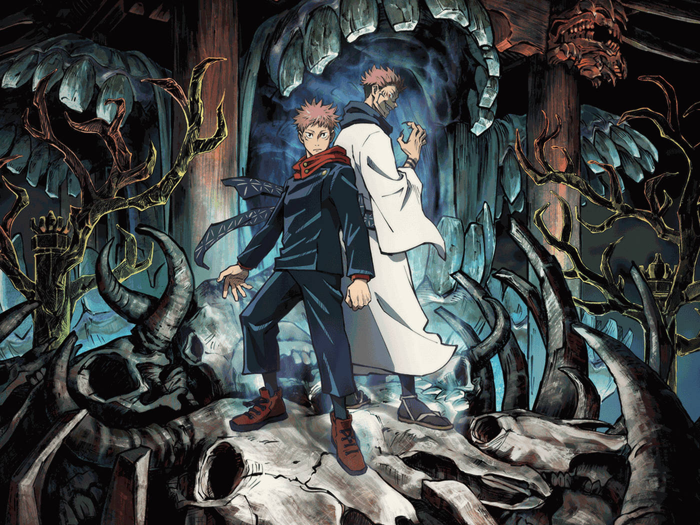 Itadori y Sukuna, un par clásico de héroes de Jujutsu Kaisen Fondos de pantalla