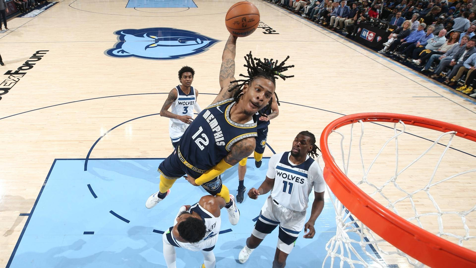 Ja Morant clavando contra los Wolves Fondos de pantalla