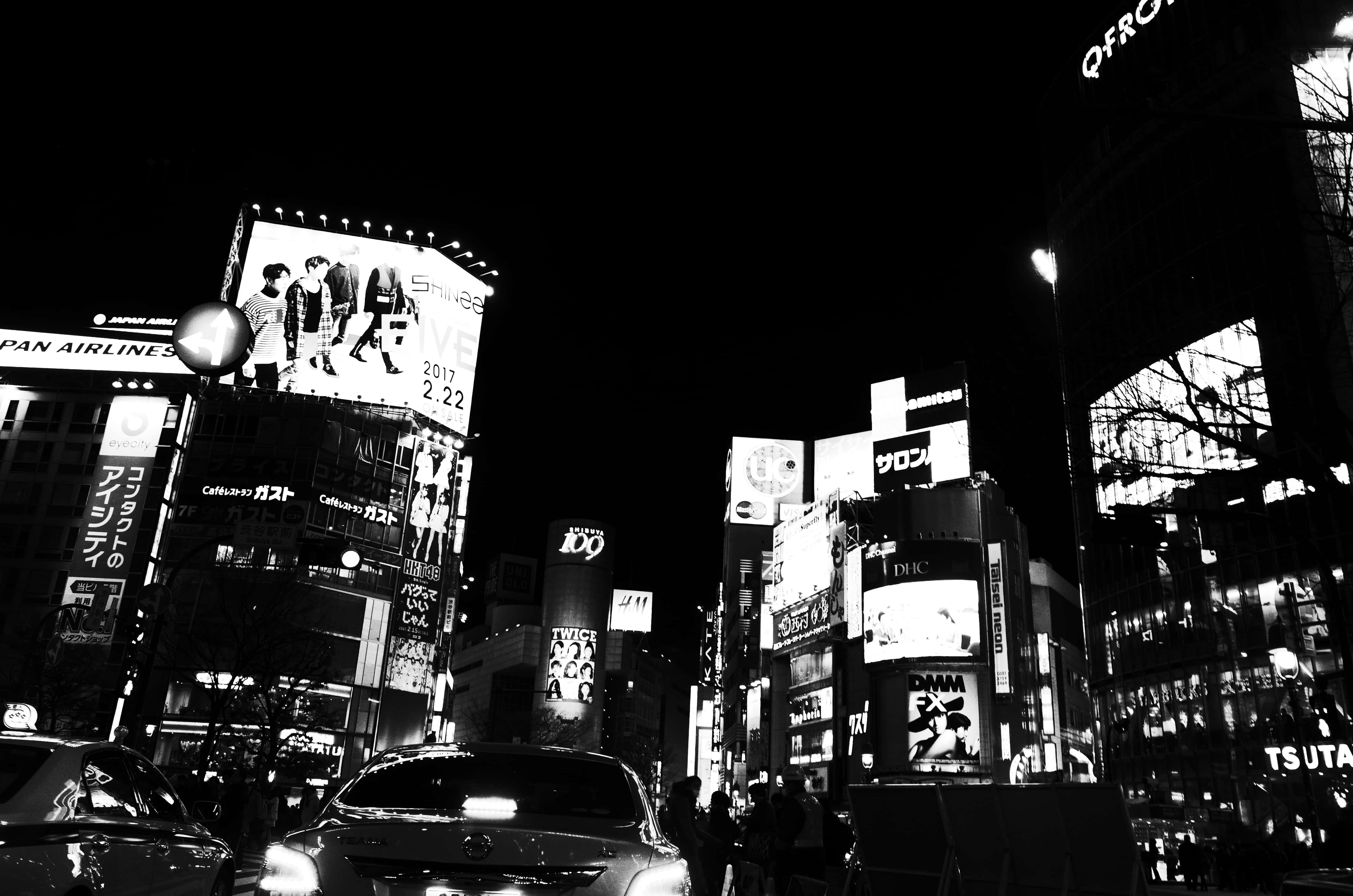 Japón Shibuya en Blanco y Negro Fondos de pantalla