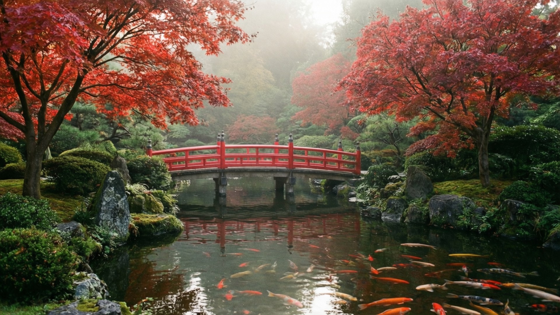 Jardín Japonés de Otoño Fondos de pantalla