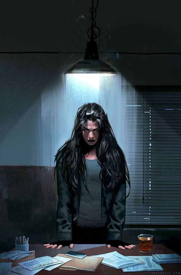 Jessica Jones en la sala de investigación Fondos de pantalla