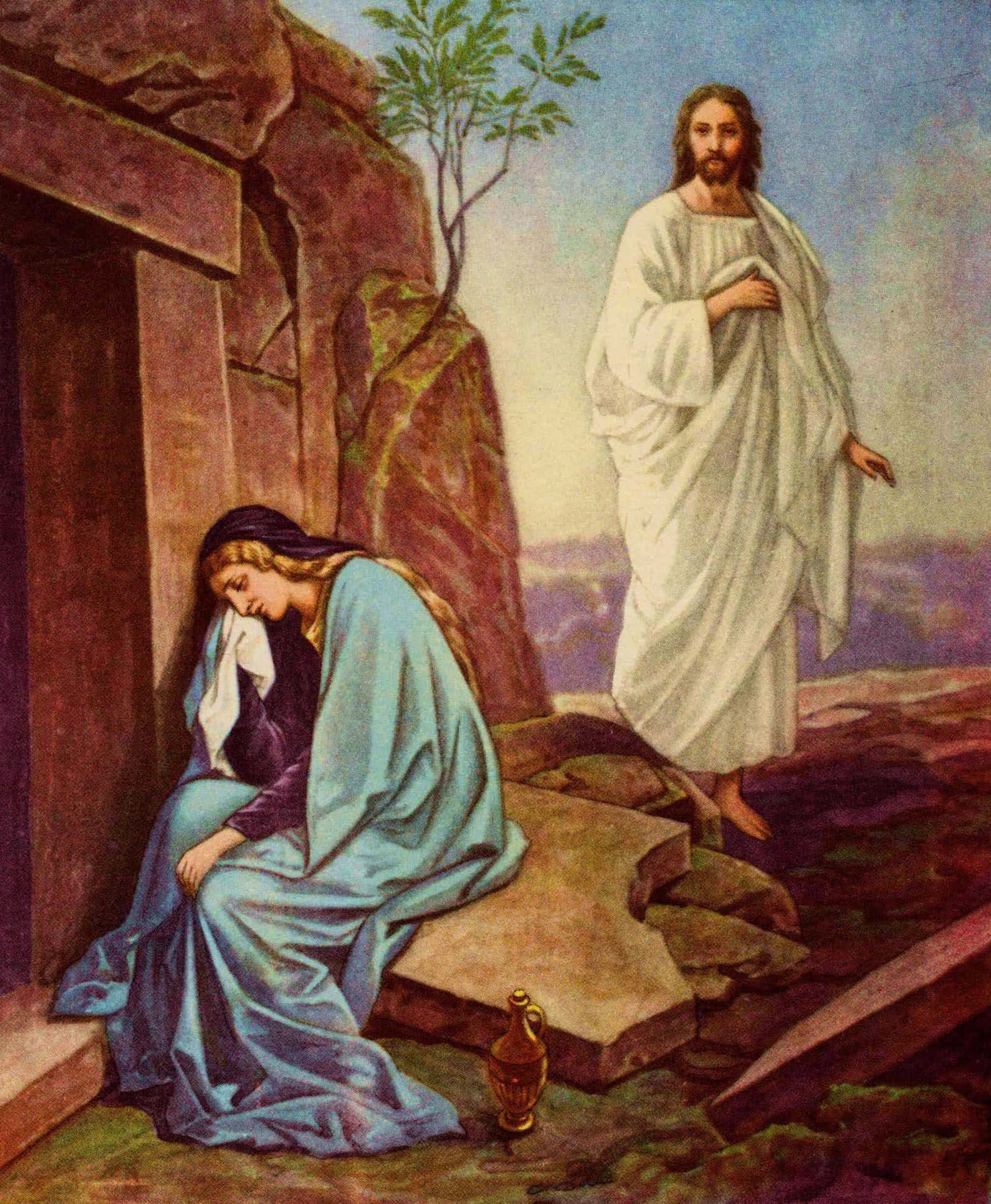 Jesús y la mujer en la tumba Fondos de pantalla