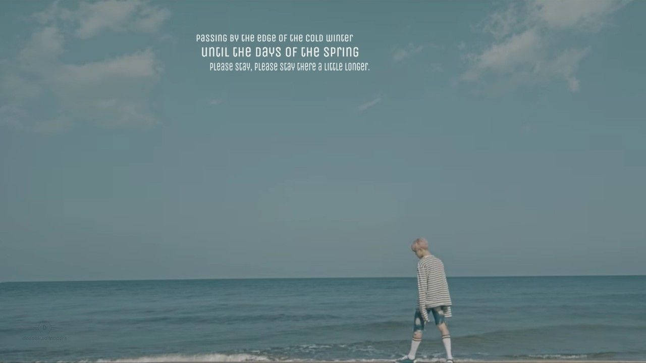 Jimin de BTS en la playa con estilo estético Fondos de pantalla