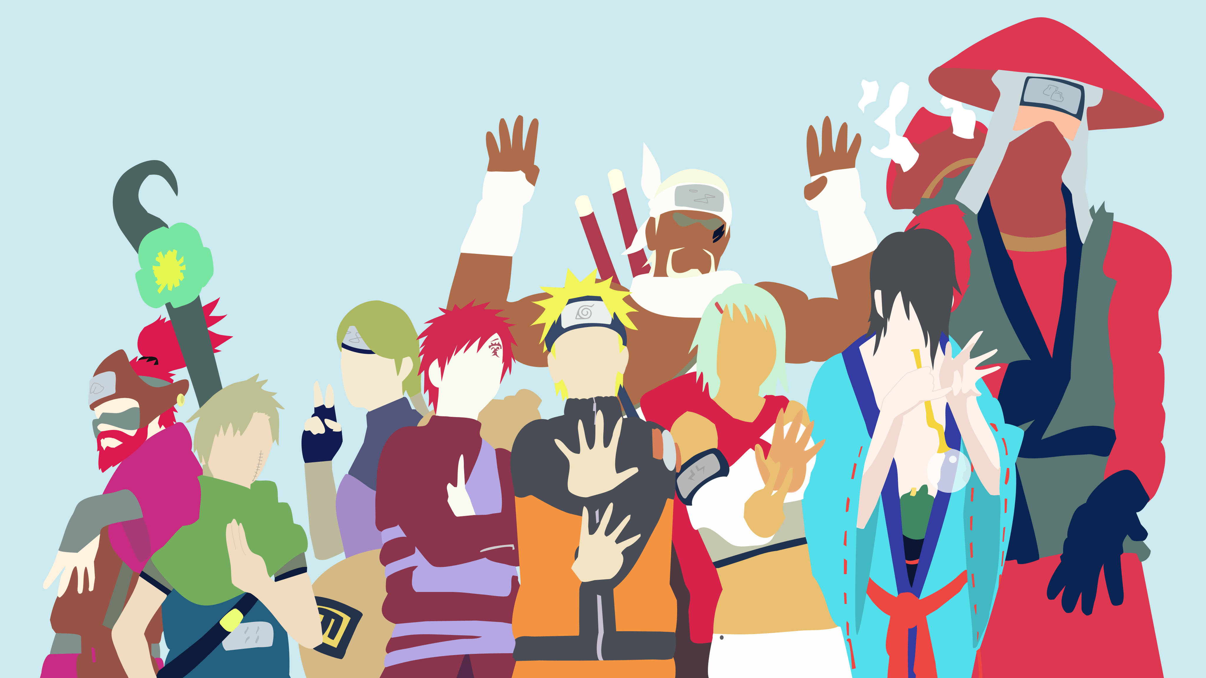 Jinchurikis minimalistas de Naruto 4K Fondos de pantalla