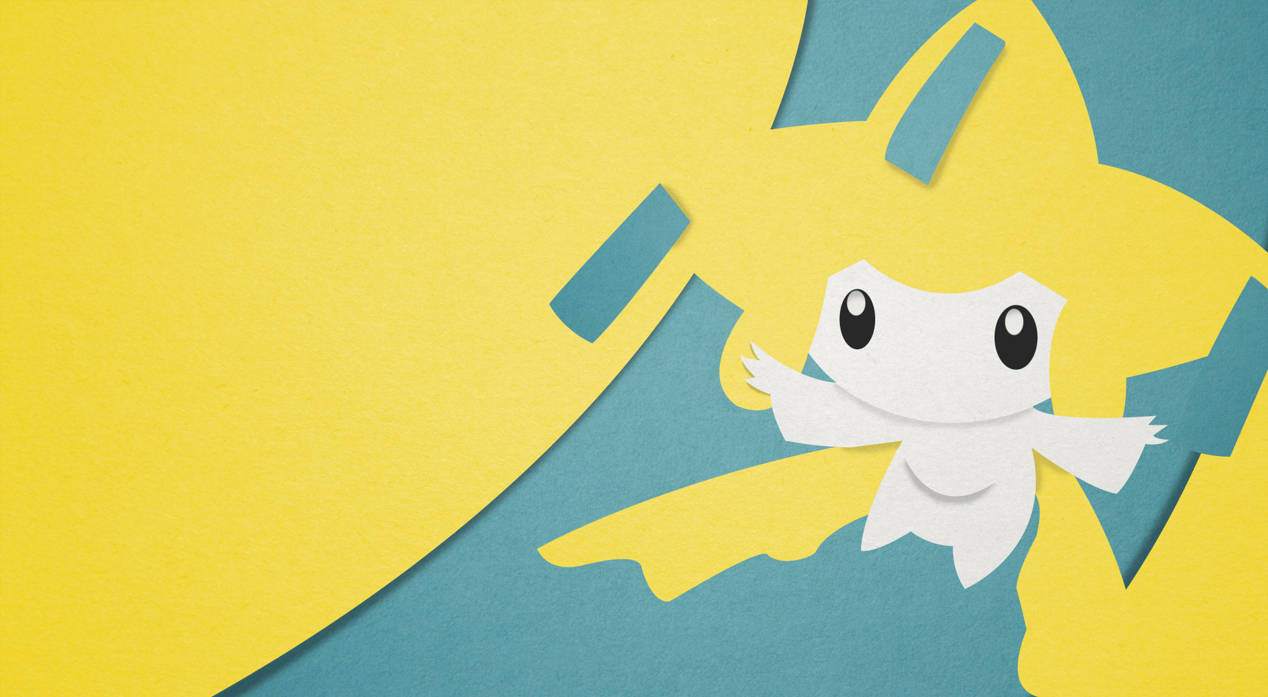 Jirachi Pokémon minimalista azul y amarillo Fondos de pantalla