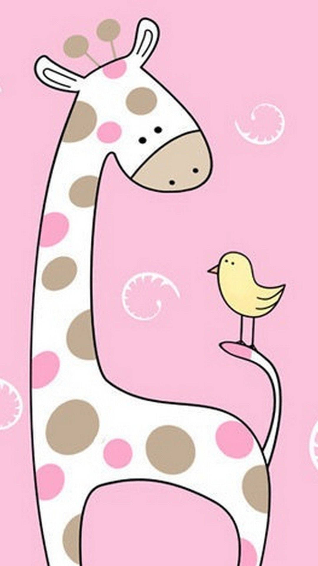 Jirafa y Pollito Lindos para iPhone Fondos de pantalla