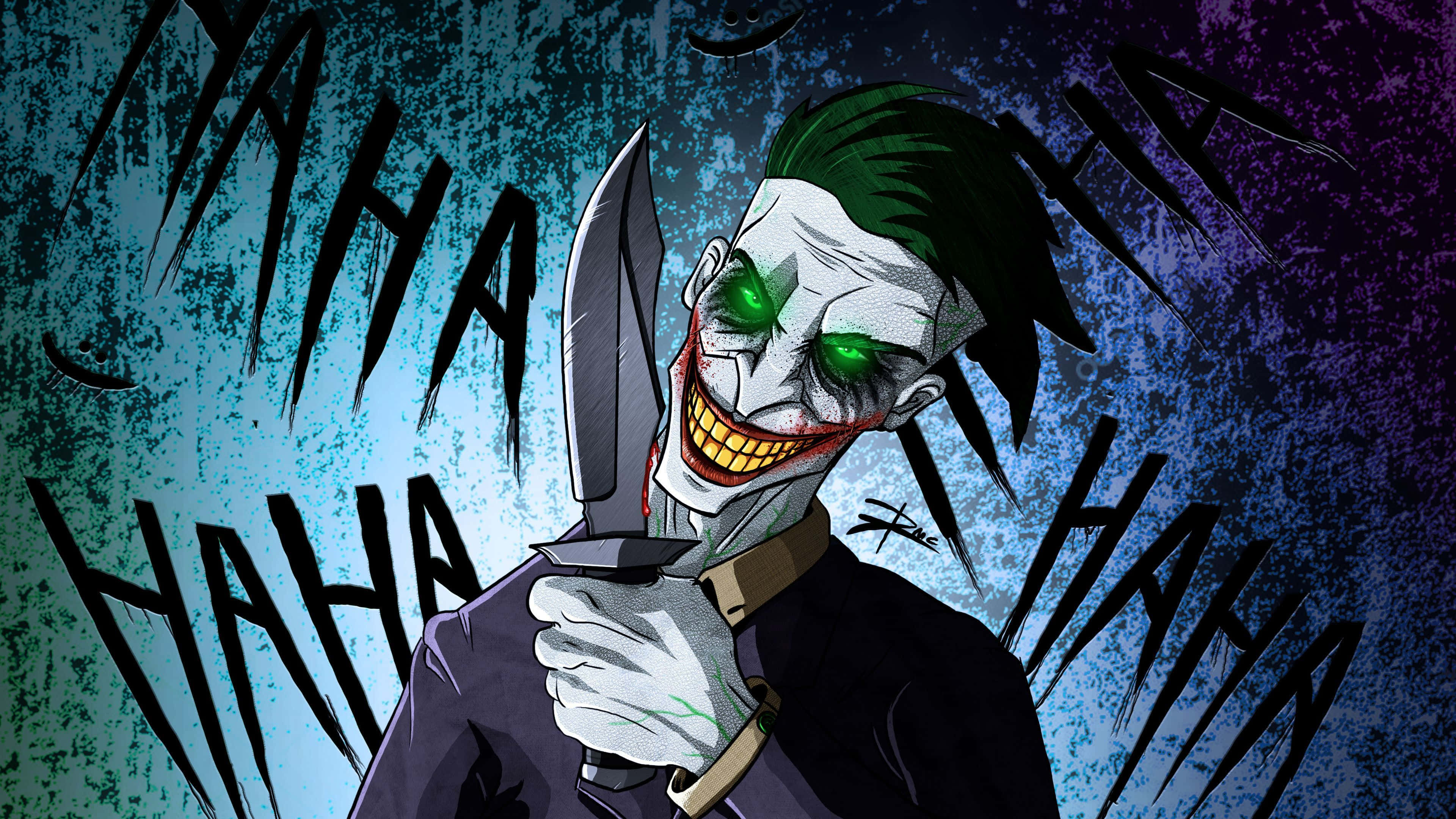 Joker Genial Sosteniendo un Cuchillo Jaja Fondos de pantalla