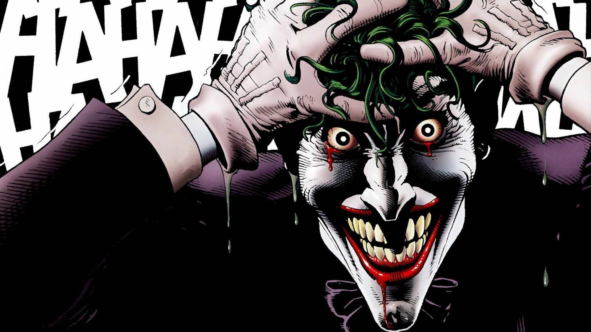 Fondo de pantalla de Joker Loco con Cara Sangrante — Joker Fondos de pantalla