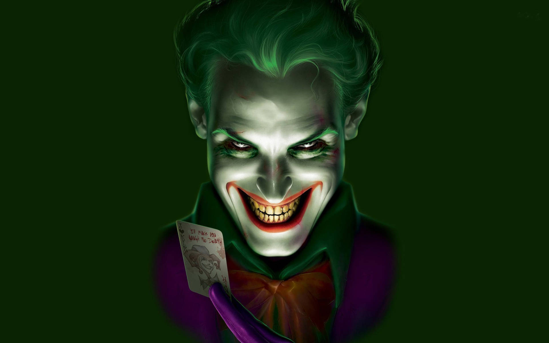Fondo de Pantalla de Joker Sonriente con Cabello Verde