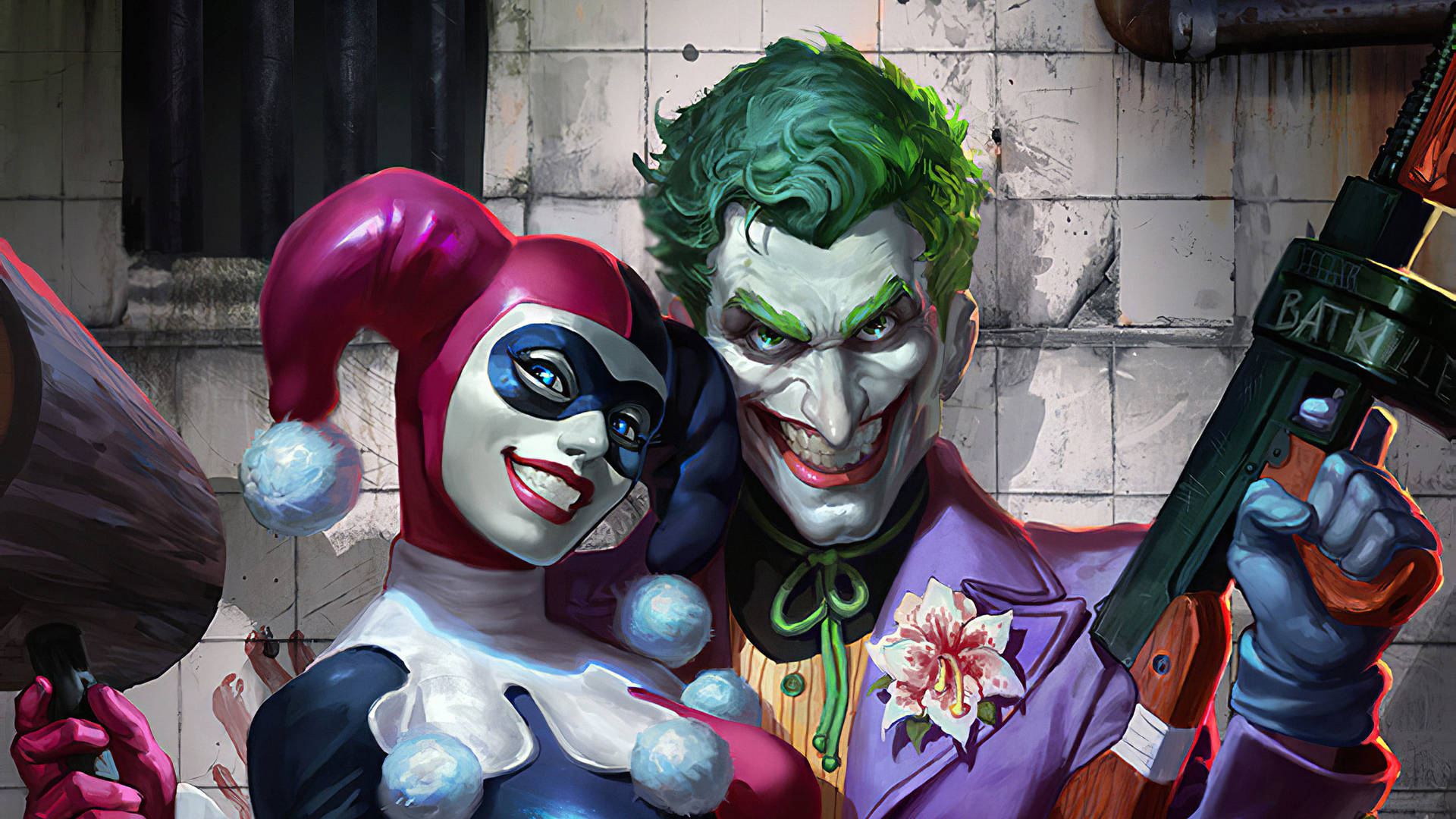 Joker y Harley Quinn con Armas — Joker Fondos de pantalla