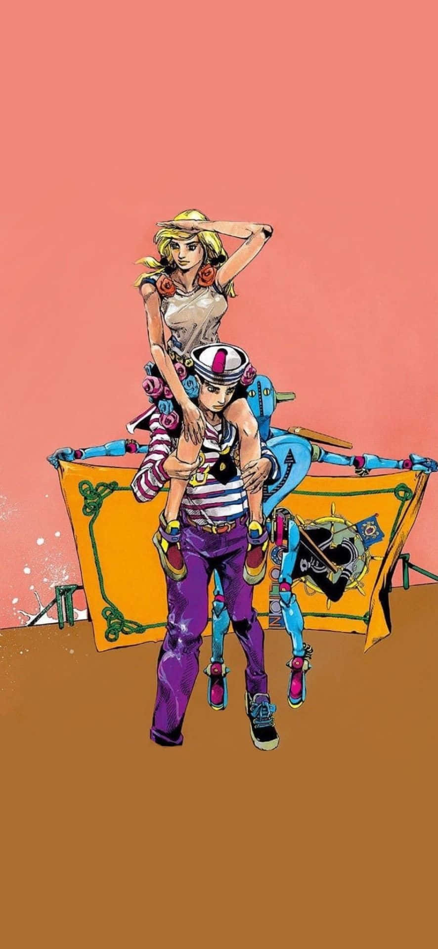 Josuke y Yasuho de JoJo's Bizarre Adventure para iPhone Fondos de pantalla