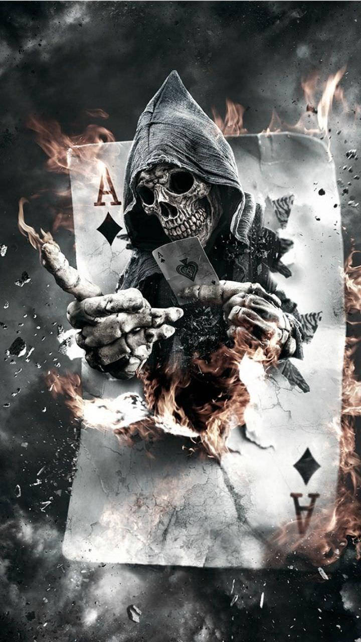 Juego de Cartas del Segador de la Muerte 3D de Terror Fondos de pantalla
