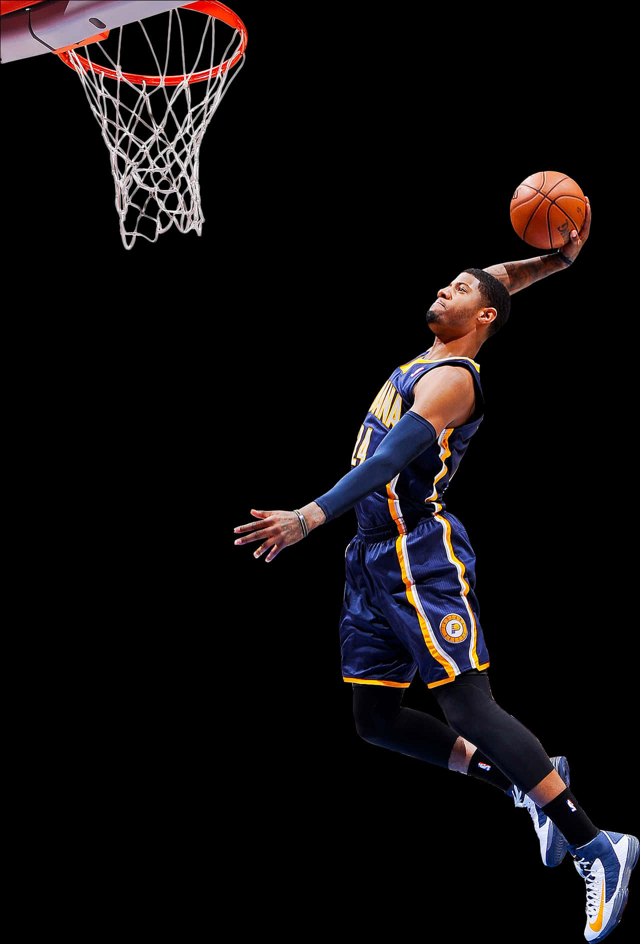 Jugador de baloncesto en acción de clavada Fondos de pantalla