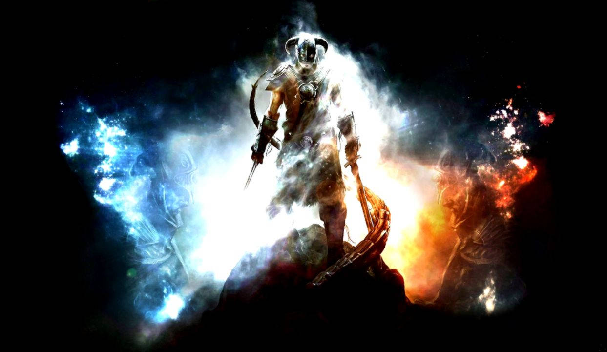 Jugando Skyrim en pantalla de Chromebook Fondos de pantalla