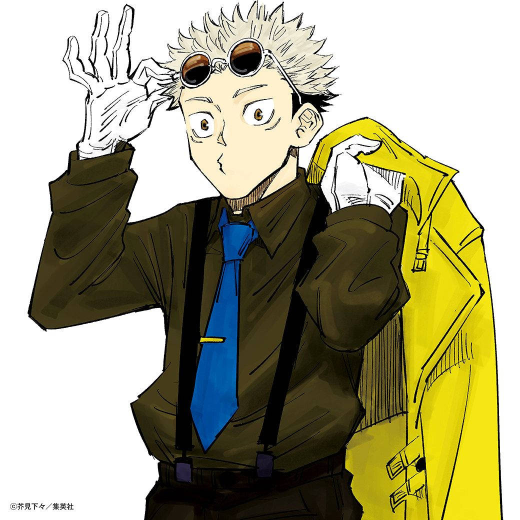 Fondo de pantalla de Yuji Itadori con abrigo amarillo de Jujutsu Kaisen