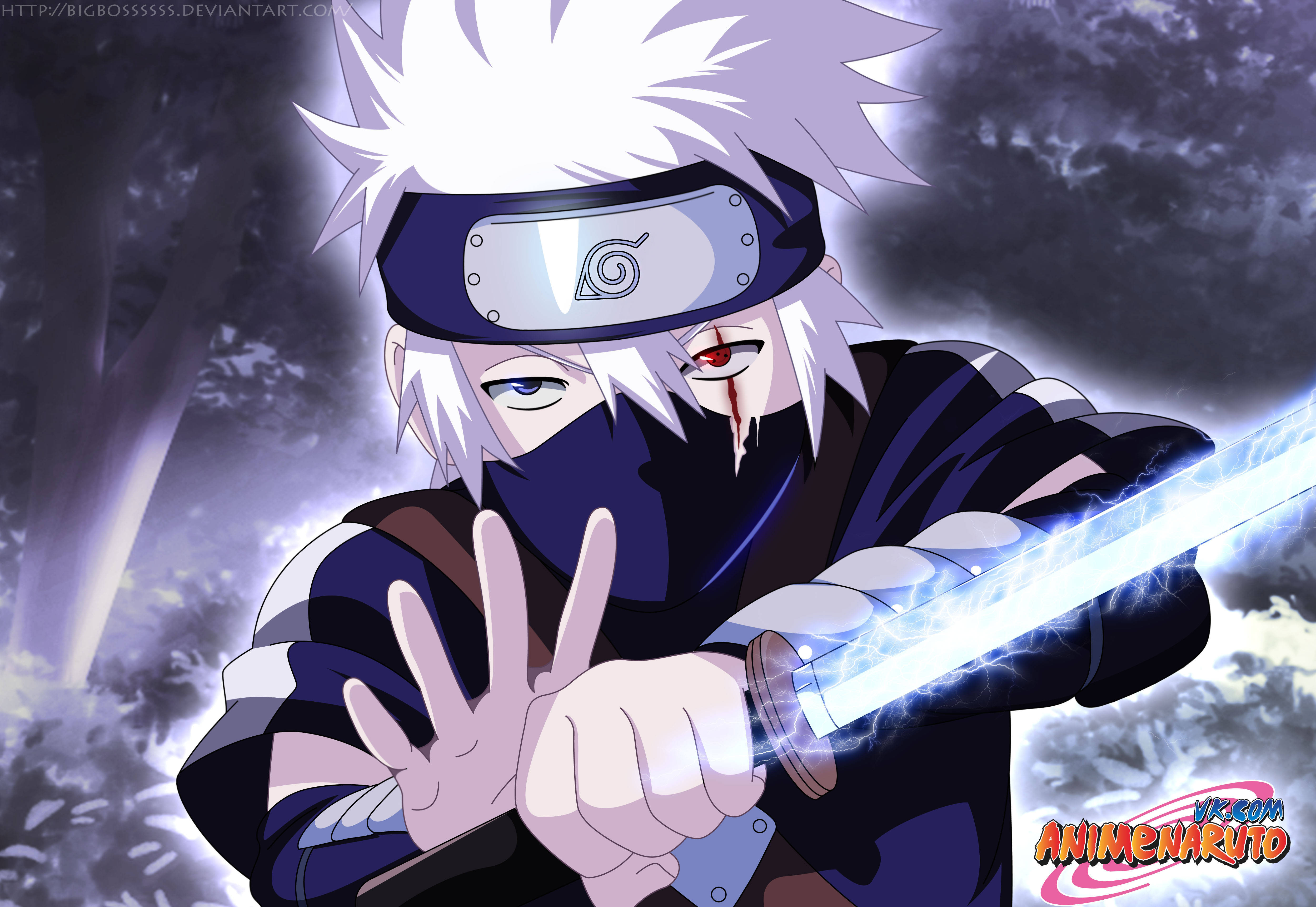 Kakashi 4K Sable de Chakra de Luz Blanca Fondos de pantalla