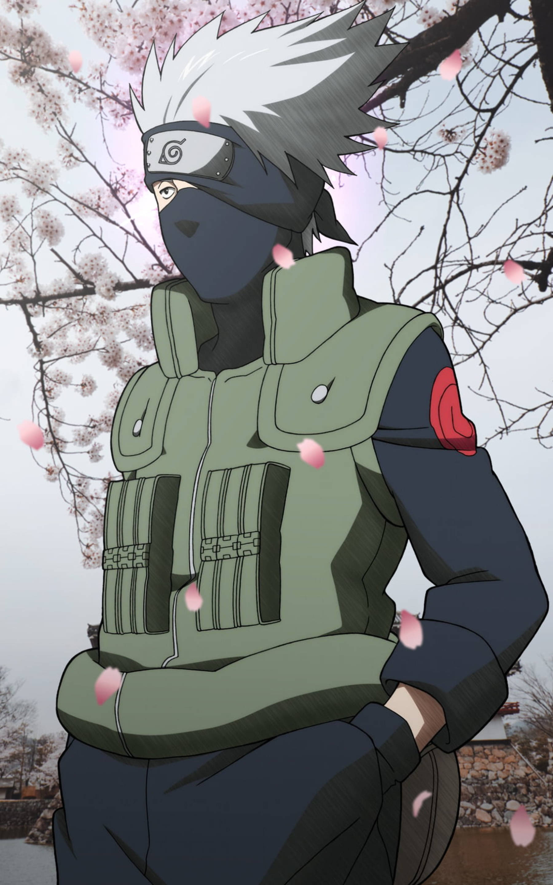 Kakashi Genial y Flor de Cerezo Fondos de pantalla