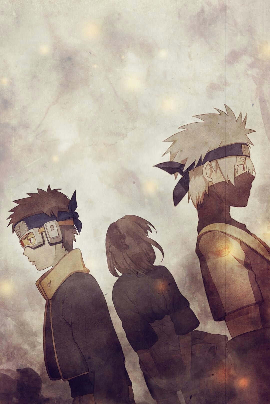 Kakashi y Obito con Rin Fondos de pantalla