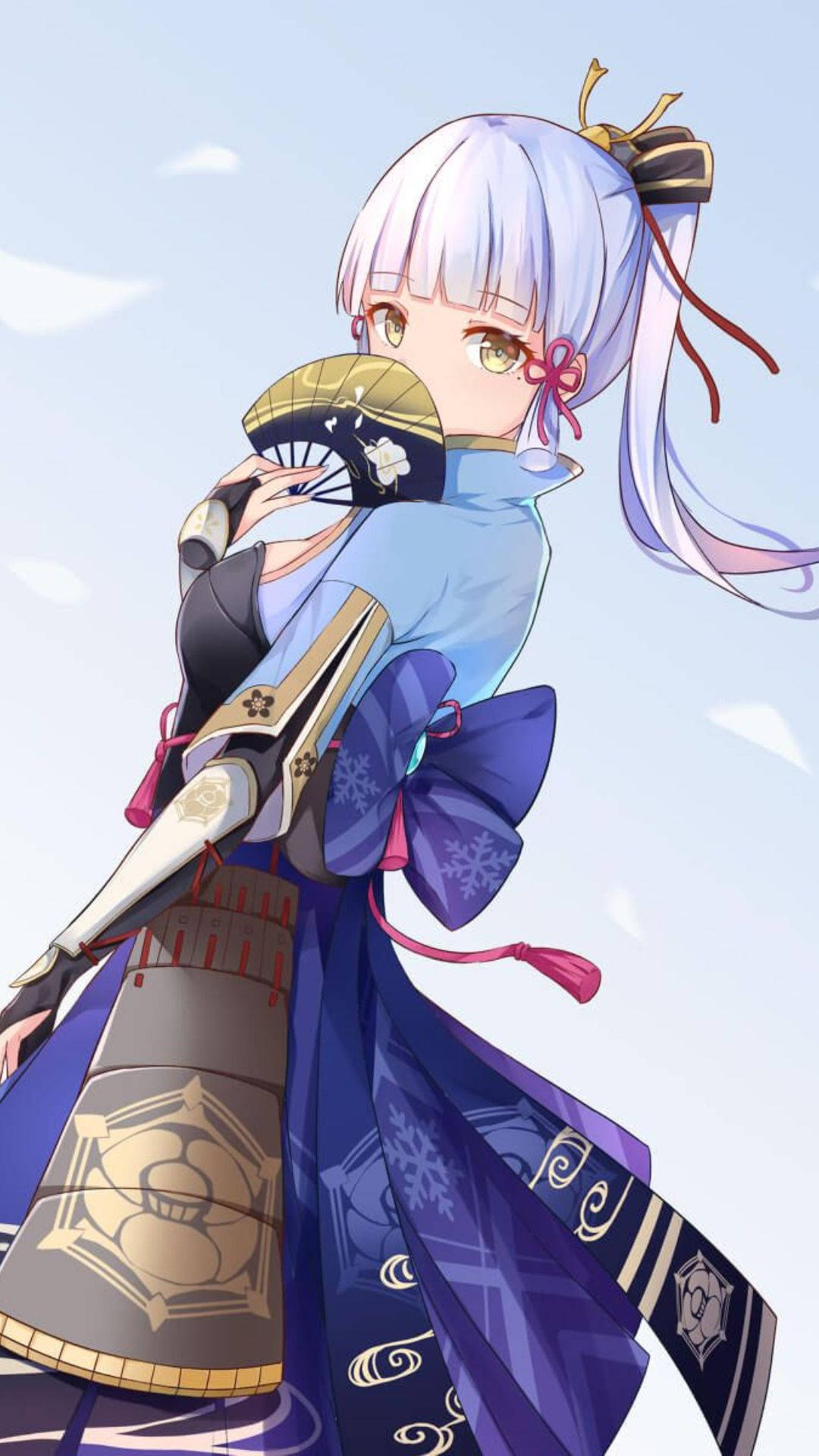Kamisato Ayaka de Genshin Impact en pantalla de teléfono Fondos de pantalla