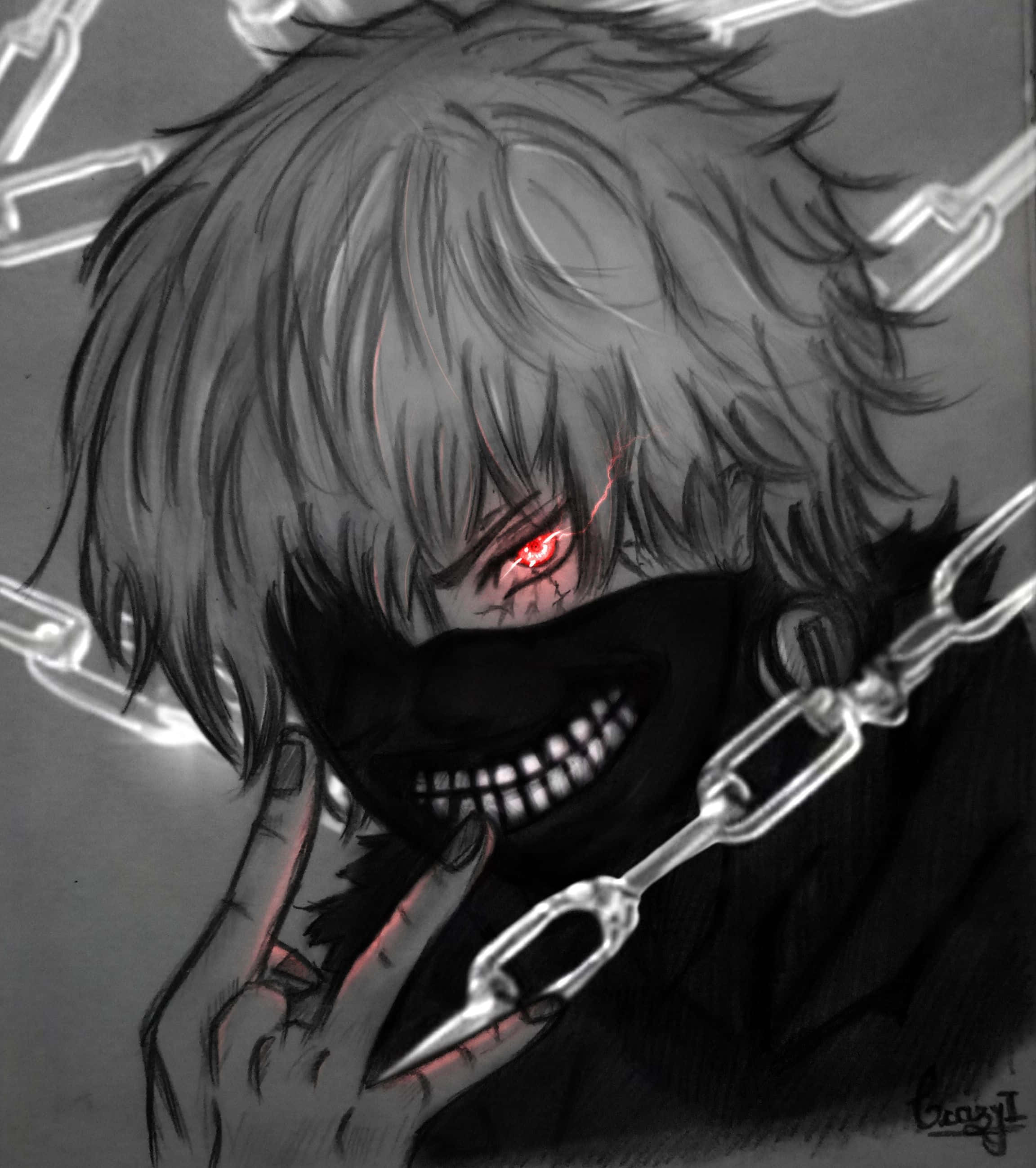 Kaneki en escala de grises para foto de perfil Fondos de pantalla