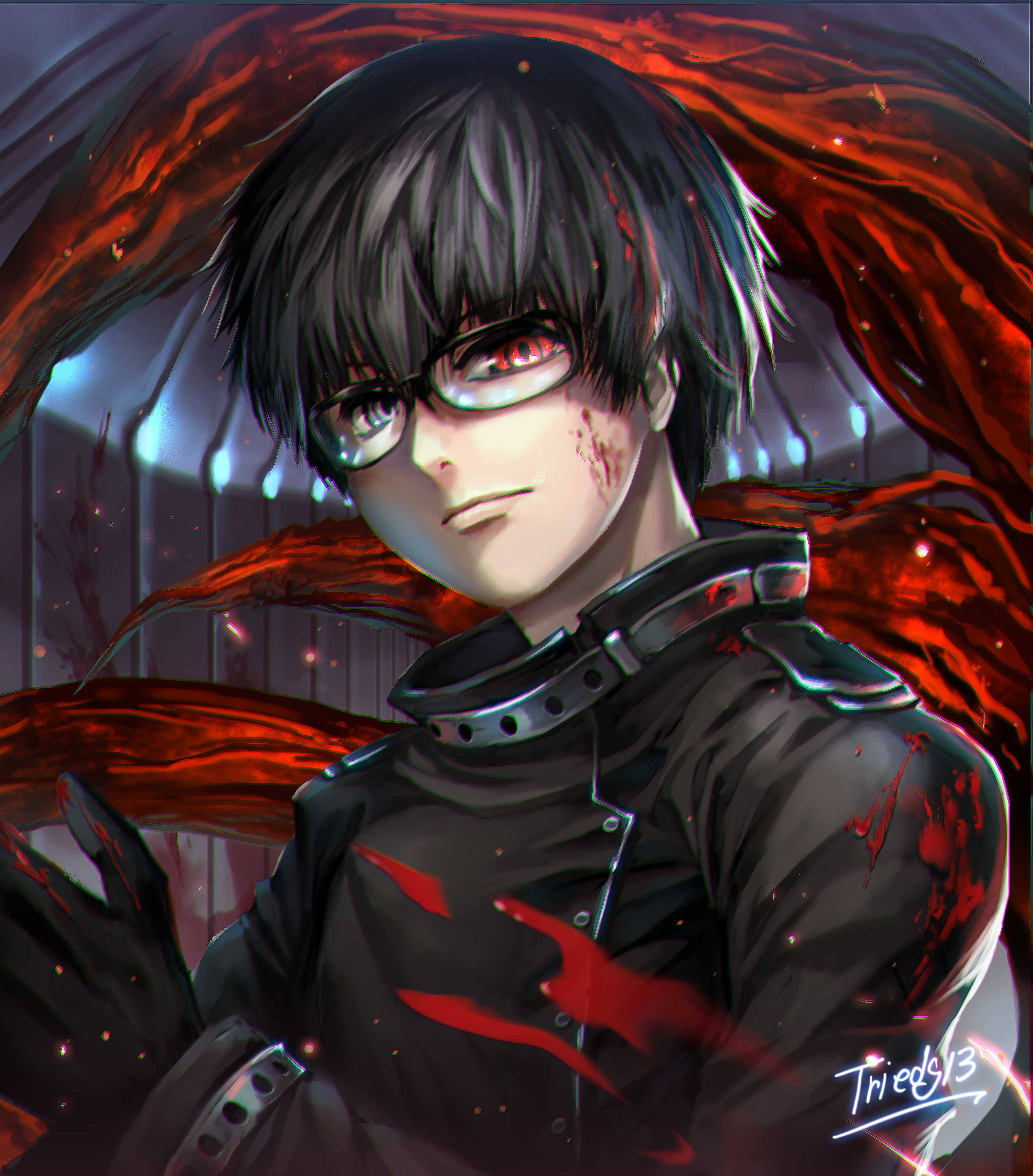 Kaneki Ken con una Elegante Chaqueta Negra Fondos de pantalla