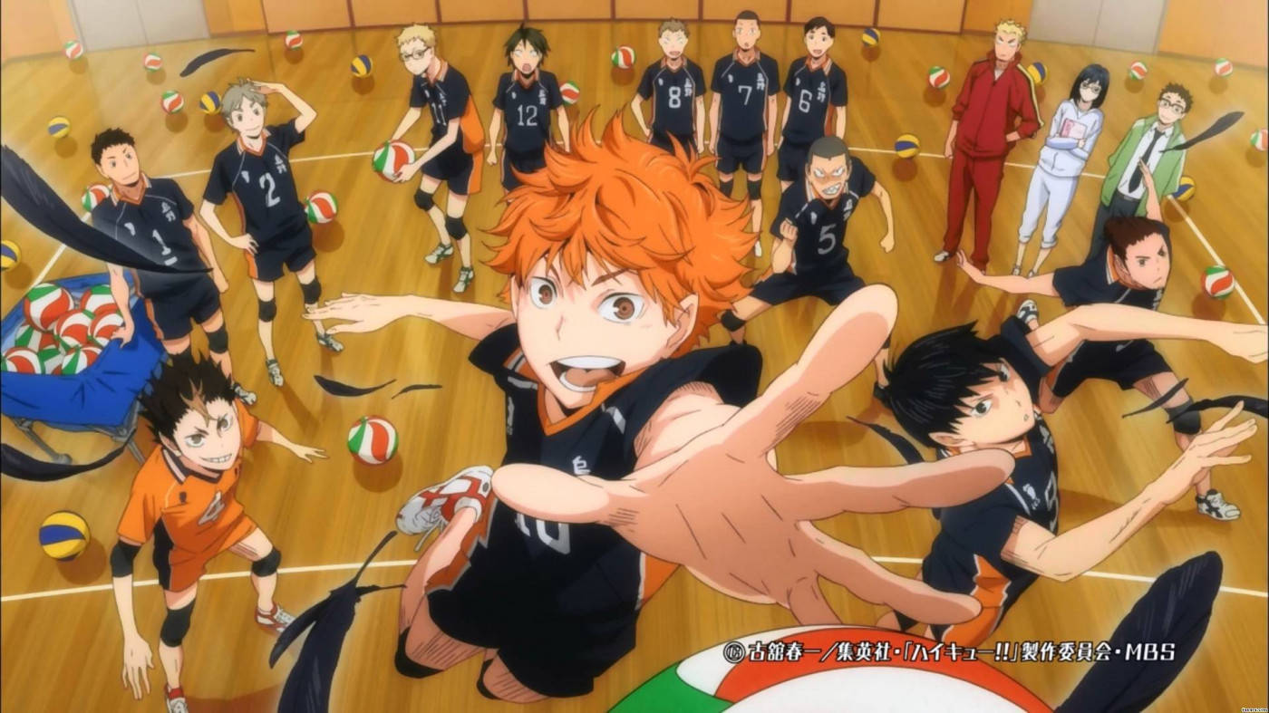 Karasuno jugando en la cancha Haikyuu estético Fondos de pantalla