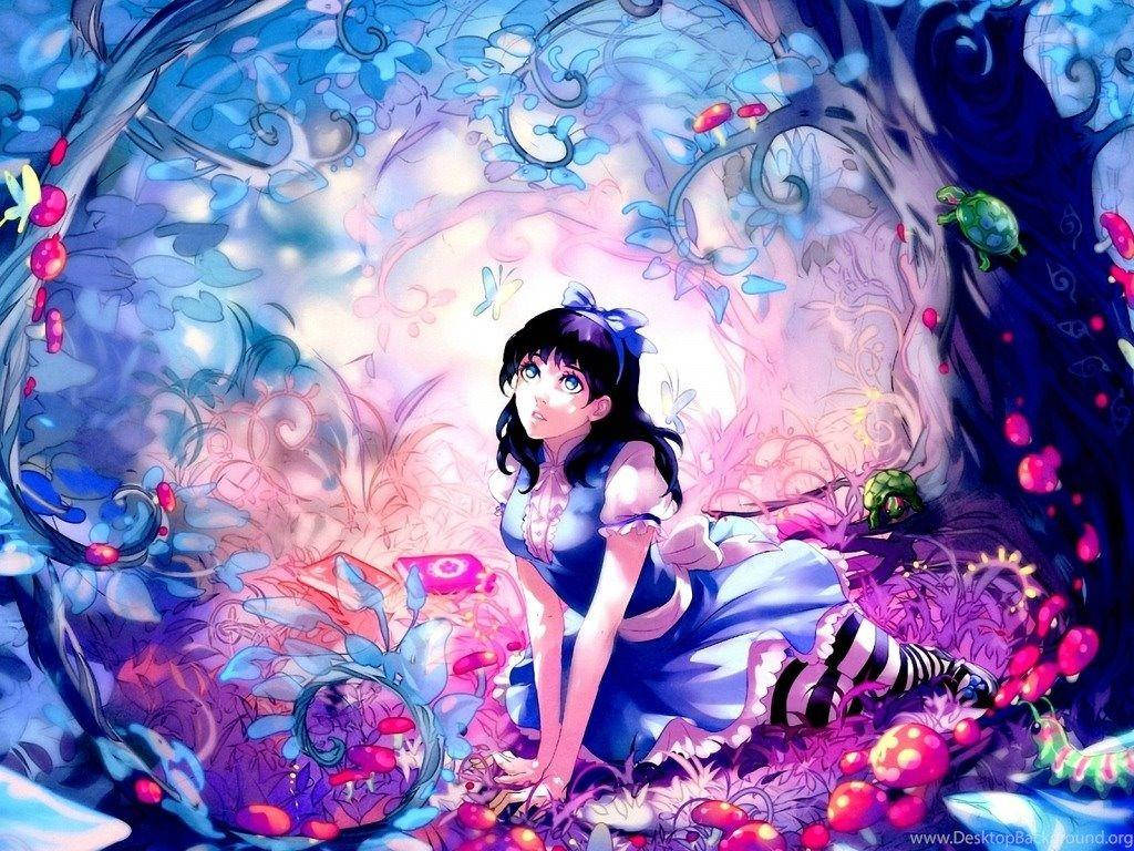 Kawaii Anime Alicia en el País de las Maravillas Fondos de pantalla