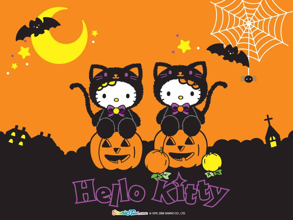Kawaii Halloween Dos Hello Kitty Fondos de pantalla