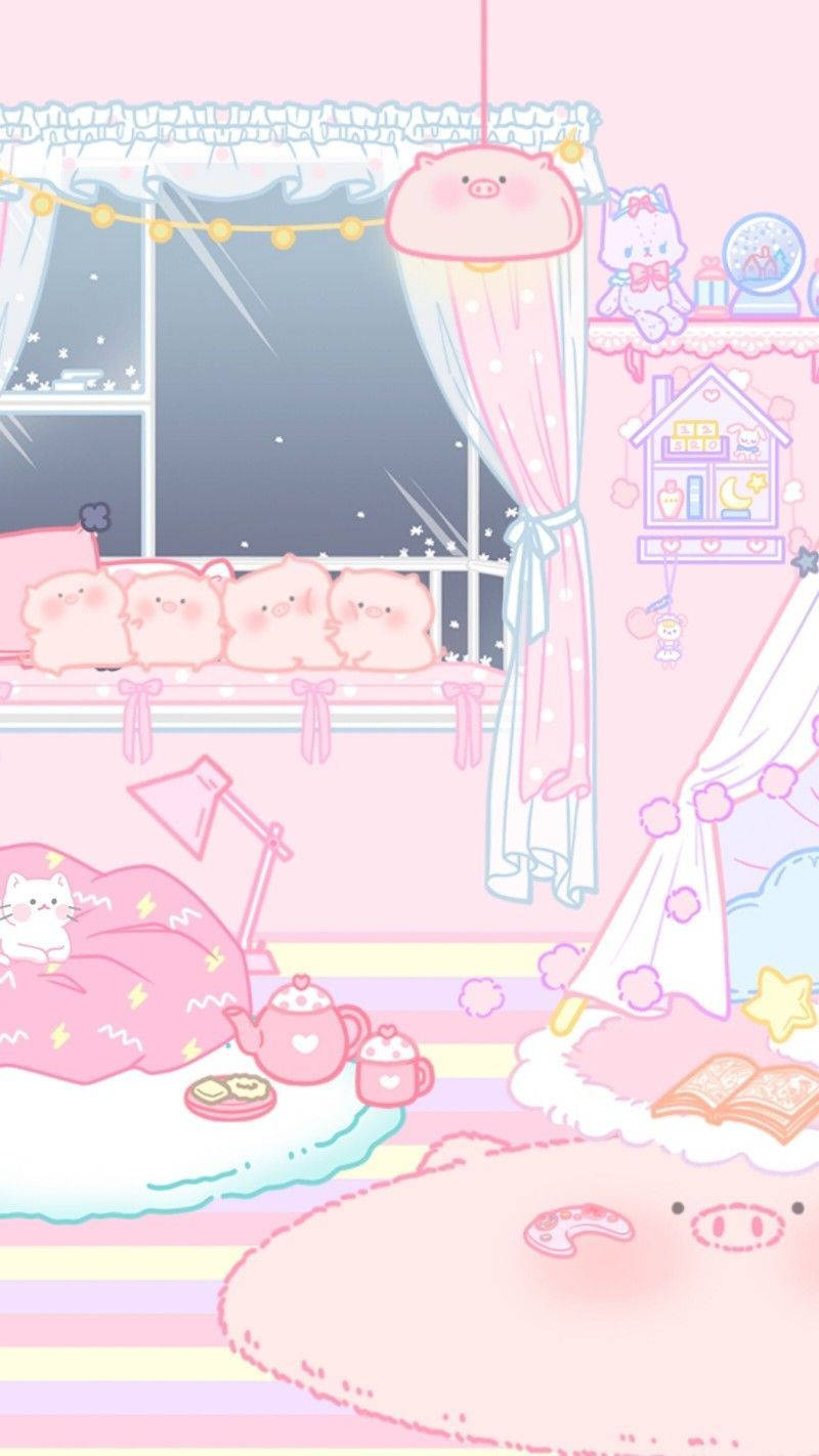 Kawaii HD Habitación Rosa Fondos de pantalla