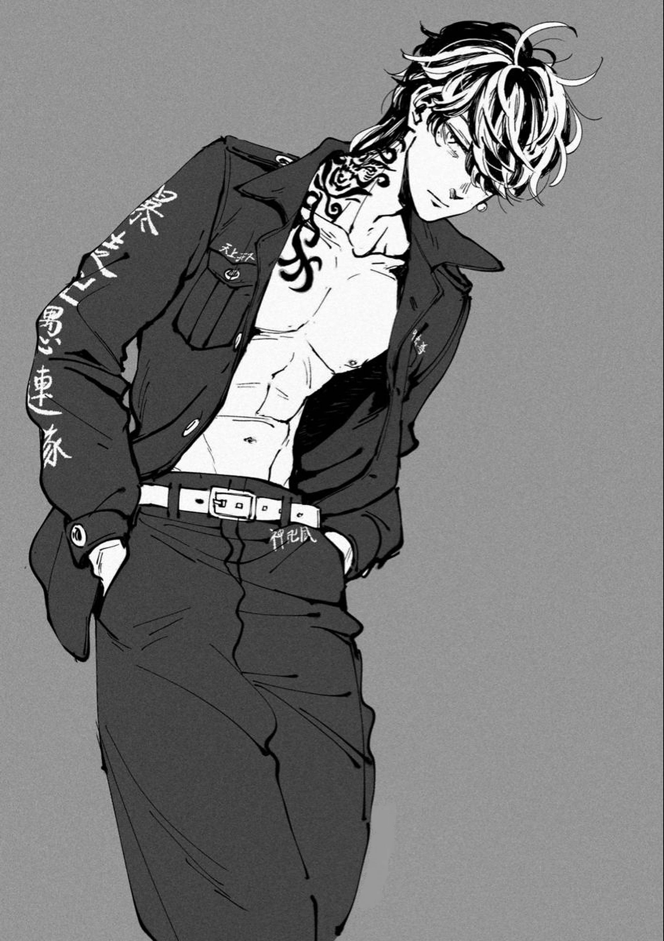 Kazutora Hanemiya en Blanco y Negro Fondos de pantalla