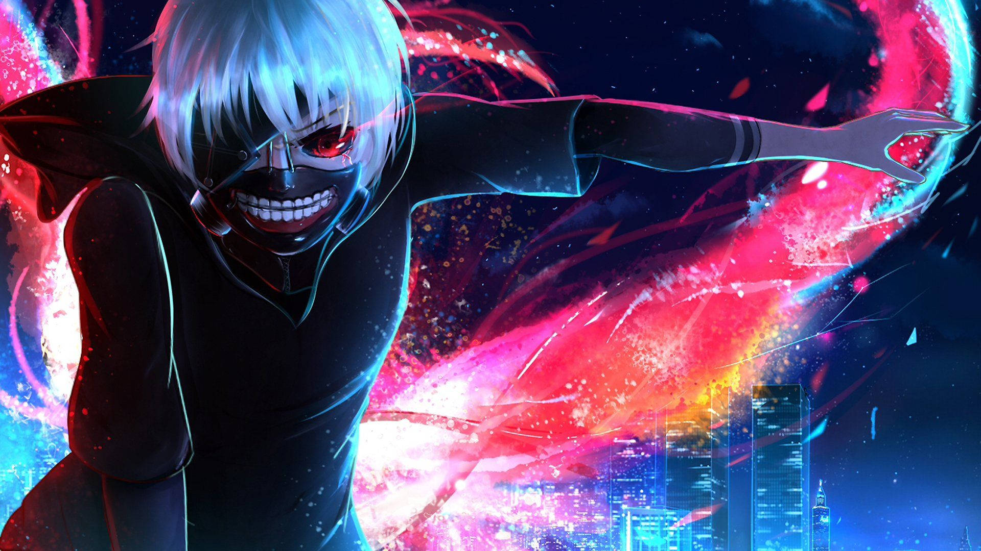 Ken Kaneki de Tokyo Ghoul con aura roja Fondos de pantalla