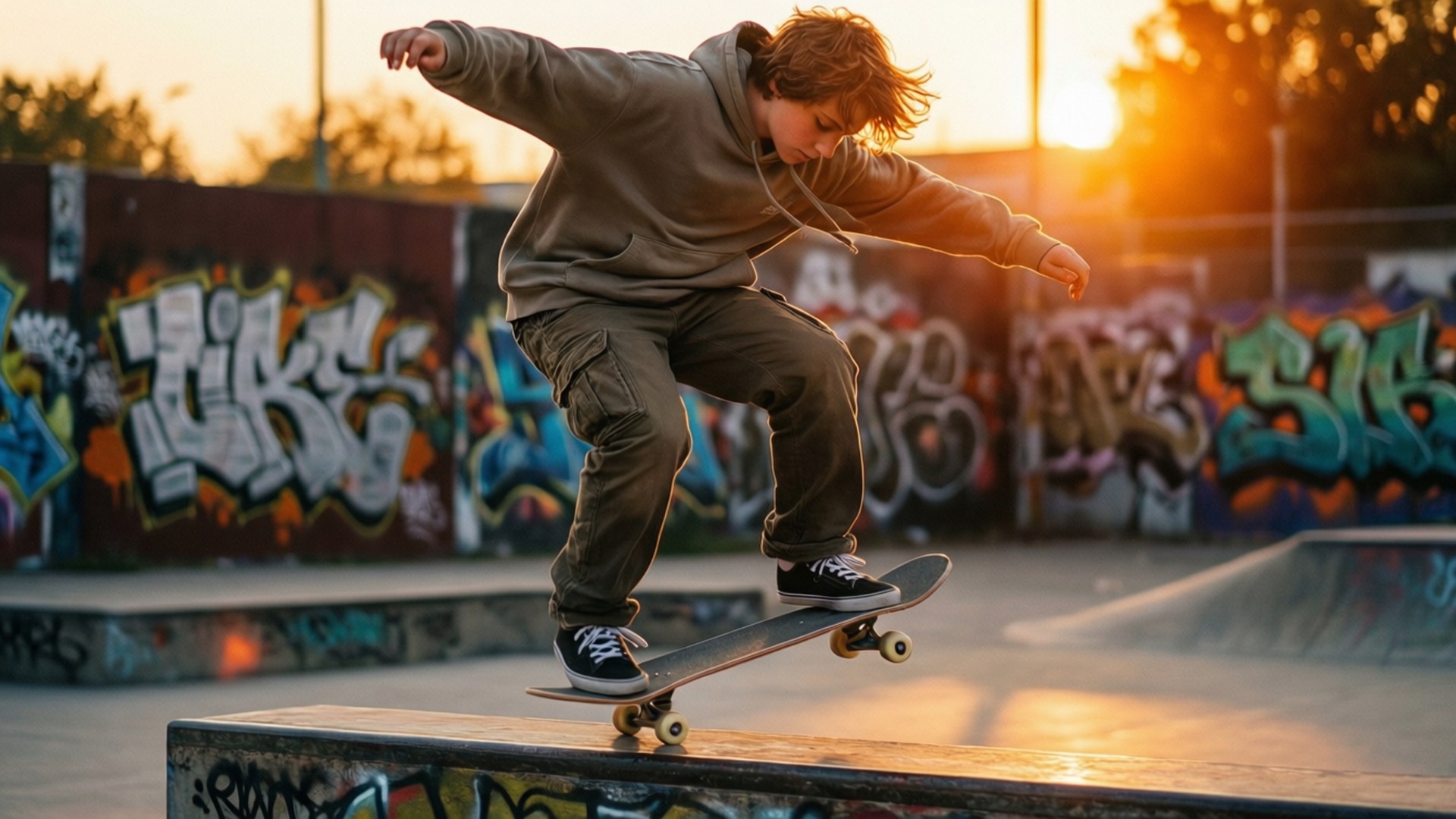 Kickflip a la Hora Dorada Fondos de pantalla