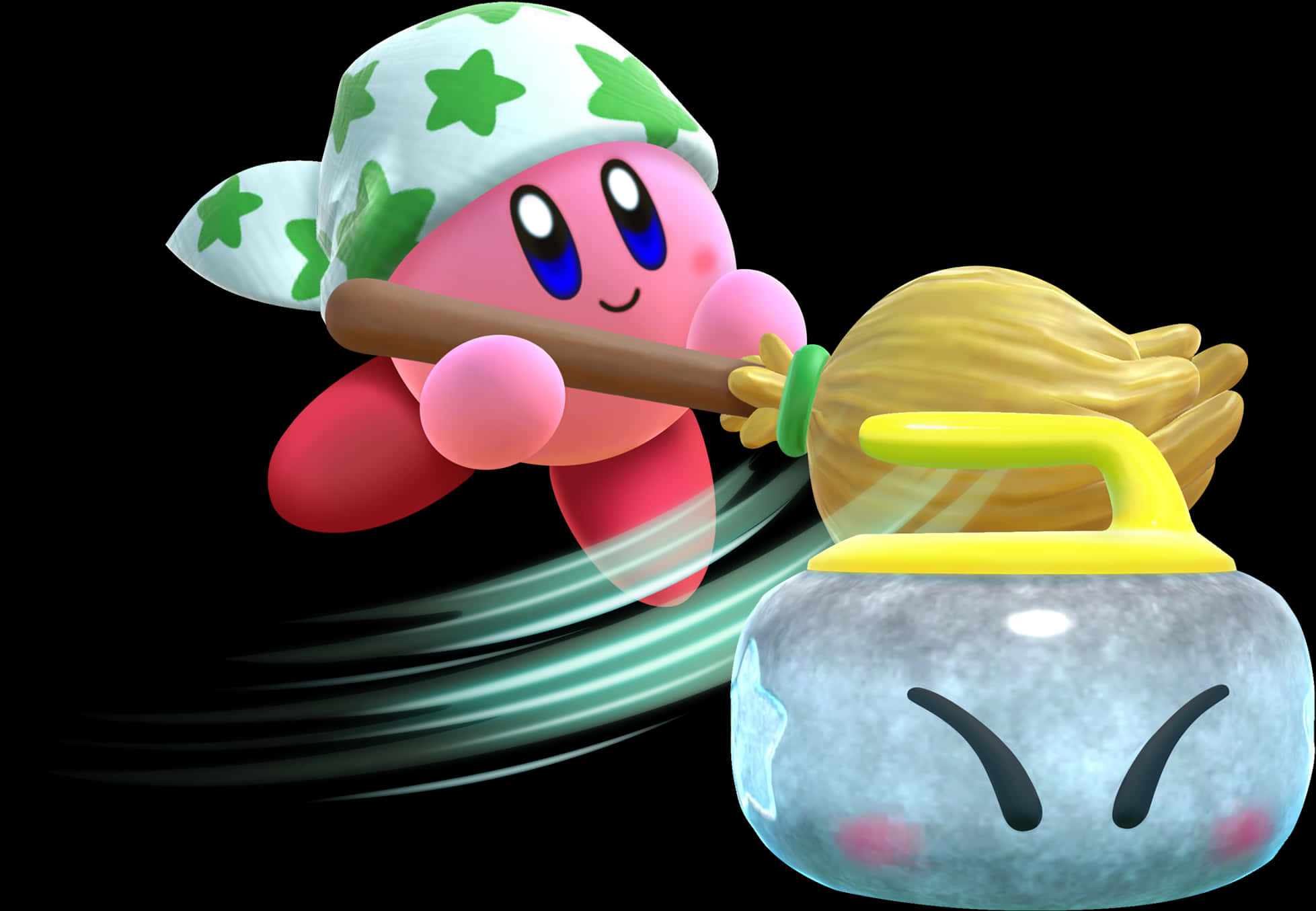 Kirby barriendo en acción Fondos de pantalla