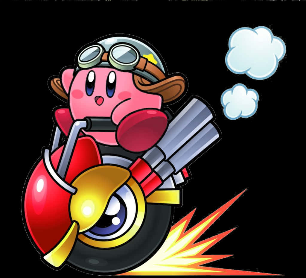 Kirby conduciendo una motocicleta Fondos de pantalla