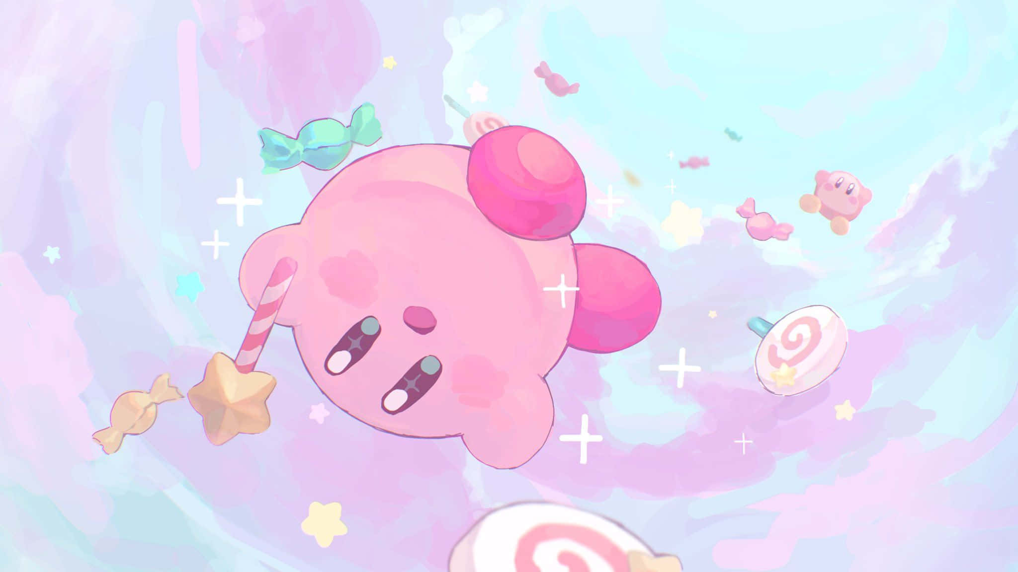 Kirby Estética Kawaii de Videojuego Fondos de pantalla