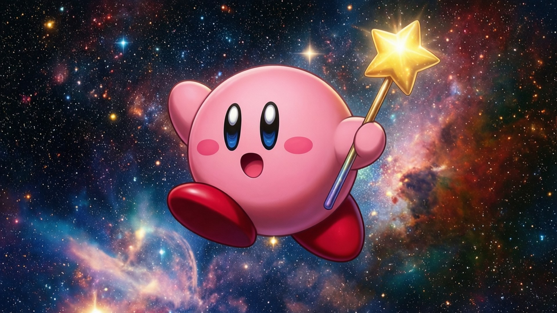 Kirby surcando estrellas Fondos de pantalla
