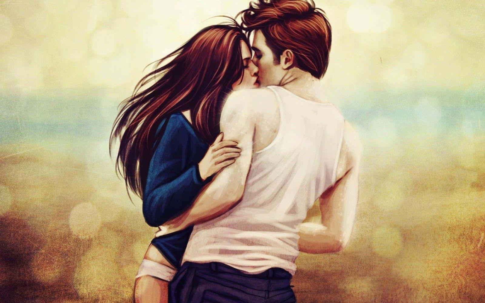 Kirsten Steward beso de amor en Crepúsculo Fondos de pantalla