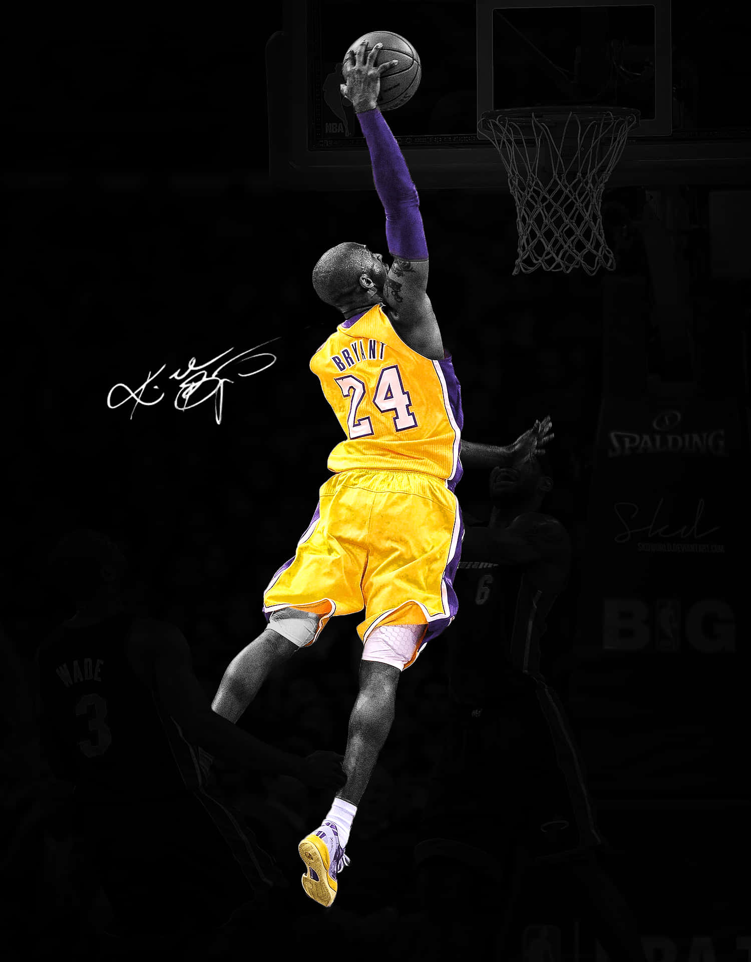 Kobe Bryant con un tiro en suspensión característico Fondos de pantalla